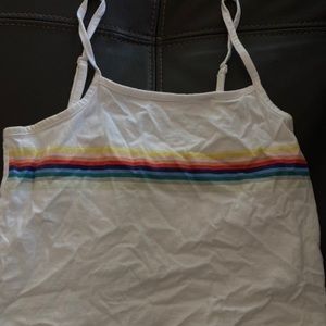 cute white tank top with rainbow stripes